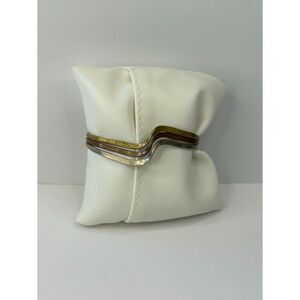 Vintage Mexico Sterling Brass Copper Wave Bracelet Signed Istales